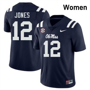#12 Andrew Jones Ole Miss Navy Womens Jersey High School College Football 736901-718