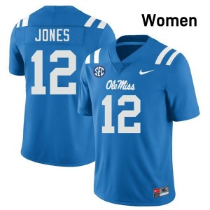 #12 Andrew Jones Rebels Powder Blue Women Jerseys 2025-26 College Football 843619-515