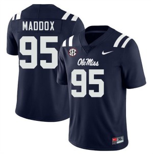 #95 Andrew Maddox Ole Miss Navy Men's Jerseys 2025 College Football 551325-454
