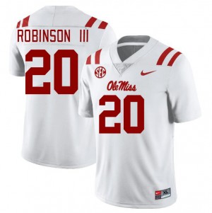 #20 Anthony Robinson III Ole Mississippi White Men Jerseys Limited College Football 792319-562