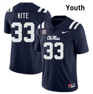 #33 Antonio Kite Rebels Navy Youth Jerseys Stitched College Football 388835-180