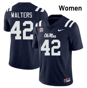 #42 Bryson Walters Mississippi Navy Women Jersey Embroidery College Football 267175-946