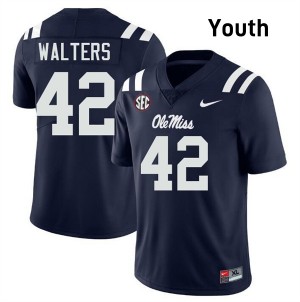 #42 Bryson Walters Ole Miss Rebels Navy Youth Jersey Official College Football 490912-752