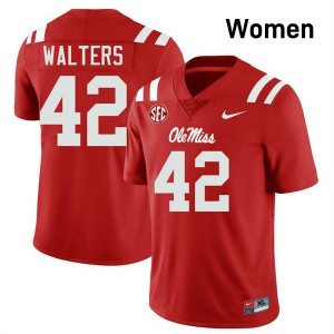 #42 Bryson Walters Mississippi Red Women Jersey High School College Football 832763-541