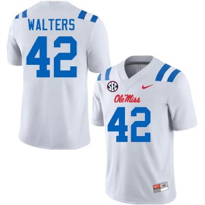 #42 Bryson Walters Rebels White Men Jersey 2025 College Football 263042-563