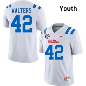 #42 Bryson Walters Ole Miss Rebels White Youth Jersey Official College Football 424699-341