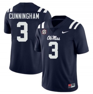 #3 Caleb Cunningham Ole Miss Rebels Navy Mens Jersey Official College Football 791713-427