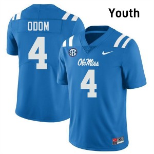 #4 Caleb Odom Ole Mississippi Rebels Powder Blue Youth Jerseys Official College Football 561584-996