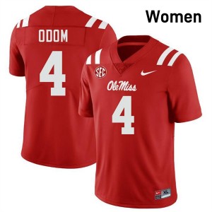 #4 Caleb Odom Rebels Red Women Jersey 2025 College Football 971547-474