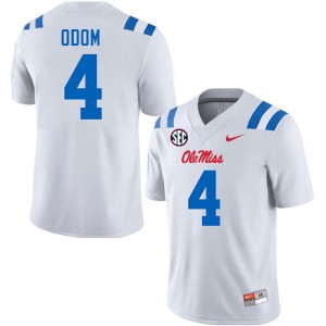 #4 Caleb Odom Rebels White Mens Jersey University College Football 318826-921