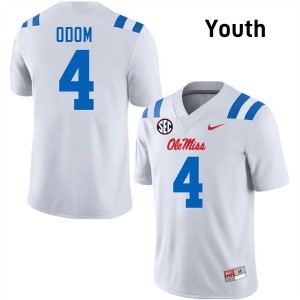 #4 Caleb Odom Rebels White Youth Jerseys Alumni College Football 714012-335