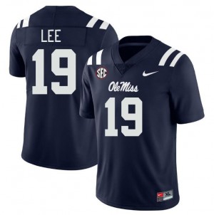 #19 Cayden Lee Ole Mississippi Rebels Navy Mens Jersey 2025 College Football 792793-177