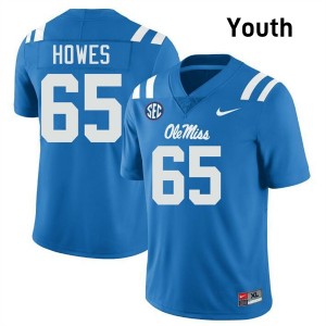 #65 Connor Howes University of Mississippi Powder Blue Youth Jersey University College Football 863419-337