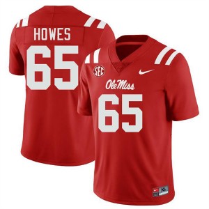 #65 Connor Howes Ole Miss Red Men Jerseys Alumni College Football 971700-118
