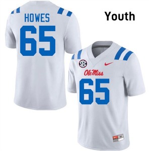 #65 Connor Howes Ole Mississippi White Youth Jersey Player College Football 590617-731