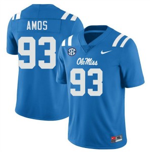 #93 Corey Amos Mississippi Powder Blue Men's Jerseys 2025 College Football 607928-401