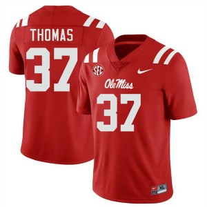 #37 Cortez Thomas Ole Miss Red Men Jersey 2025 College Football 366608-392