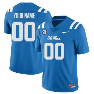 #00 Custom University of Mississippi Powder Blue Mens Jersey Alumni College Football 414958-968