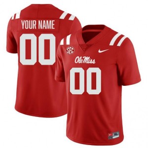 #00 Custom University of Mississippi Red Men Jerseys Stitched College Football 640363-192