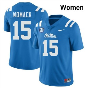 #15 Da'Shawn Womack Ole Miss Rebels Powder Blue Womens Jersey NCAA College Football 202178-884