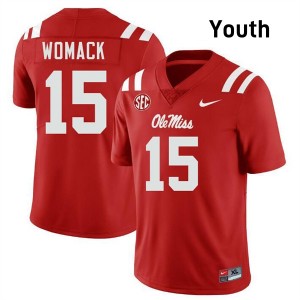 #15 Da'Shawn Womack Ole Mississippi Rebels Red Youth Jerseys 2025 College Football 790537-477