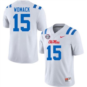 #15 Da'Shawn Womack Ole Mississippi White Men Jerseys Embroidery College Football 118366-279