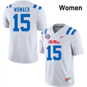 #15 Da'Shawn Womack Ole Miss White Women Jersey NCAA College Football 620279-227