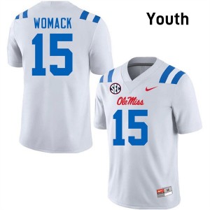 #15 Da'Shawn Womack Ole Miss White Youth Jerseys Stitched College Football 770855-553
