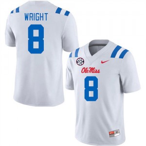 #8 Dae'Quan Wright Ole Miss White Men Jersey NCAA College Football 727042-571