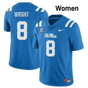 #8 Dae'Quan Wright Mississippi Powder Blue women Jerseys NCAA College Football 596124-309