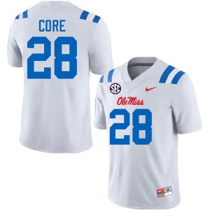 #28 Dante Core Ole Mississippi Rebels White Men Jersey NCAA College Football 675926-763