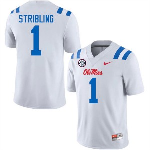 #1 De'Zhaun Stribling Ole Miss Rebels White Men's Jersey Alumni College Football 656301-650