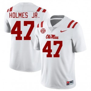 #47 DeeJay Holmes Jr. University of Mississippi White Men's Jersey University College Football 921643-225