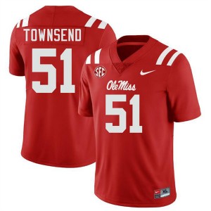 #51 Delano Townsend University of Mississippi Red Mens Jersey University College Football 896375-152