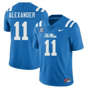#11 Deuce Alexander Ole Miss Powder Blue Men's Jersey NCAA College Football 900125-210