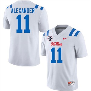 #11 Deuce Alexander Mississippi White Mens Jersey 2025 College Football 957119-454