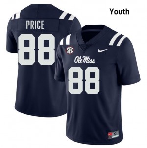 #88 Devin Price University of Mississippi Navy Youth Jerseys NCAA College Football 364920-827