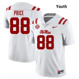 #88 Devin Price Ole Mississippi Rebels White Youth Jerseys 2025-26 College Football 999198-299