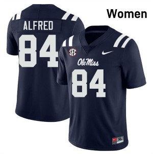#84 Dillon Alfred Ole Mississippi Rebels Navy Women's Jersey High School College Football 948685-936