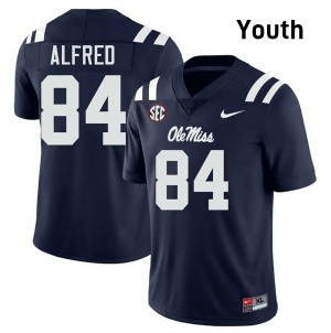 #84 Dillon Alfred University of Mississippi Navy Youth Jersey Player College Football 378787-301
