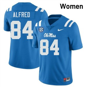 #84 Dillon Alfred Ole Mississippi Powder Blue Womens Jerseys Limited College Football 801199-308