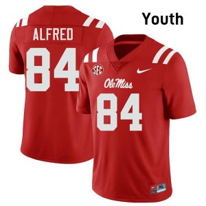 #84 Dillon Alfred Ole Miss Rebels Red Youth Jersey Alumni College Football 698518-249