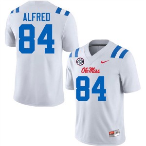 #84 Dillon Alfred Ole Miss White Mens Jerseys University College Football 567727-950