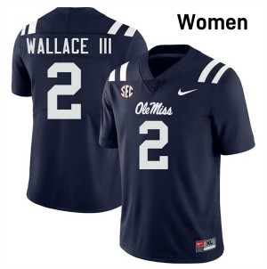#2 Harrison Wallace III Rebels Navy Women's Jerseys 2025 College Football 333449-319