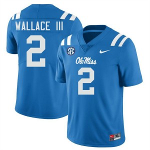 #2 Harrison Wallace III Ole Mississippi Rebels Powder Blue Mens Jersey Official College Football 521722-968