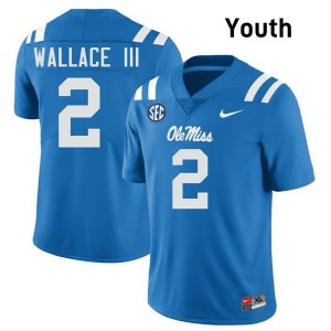 #2 Harrison Wallace III Ole Mississippi Powder Blue Youth Jersey NCAA College Football 688010-469