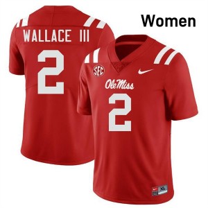 #2 Harrison Wallace III Ole Miss Red Womens Jerseys Player College Football 561098-735