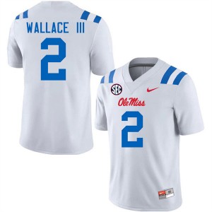 #2 Harrison Wallace III Ole Mississippi White Men's Jersey Game College Football 327664-692