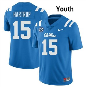 #15 Izaiah Hartrup Ole Mississippi Rebels Powder Blue Youth Jerseys Alumni College Football 358962-936