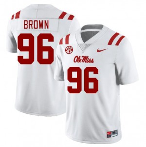 #96 Jamarious Brown University of Mississippi White Mens Jersey 2025 College Football 536987-794